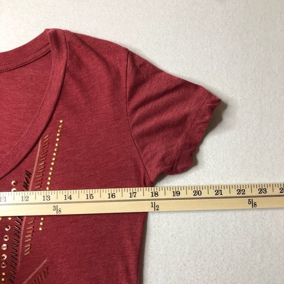 Fossil Vintage Embellished‎ Detailed V Neck T Shirt Women's Size Small - Picture 7 of 8